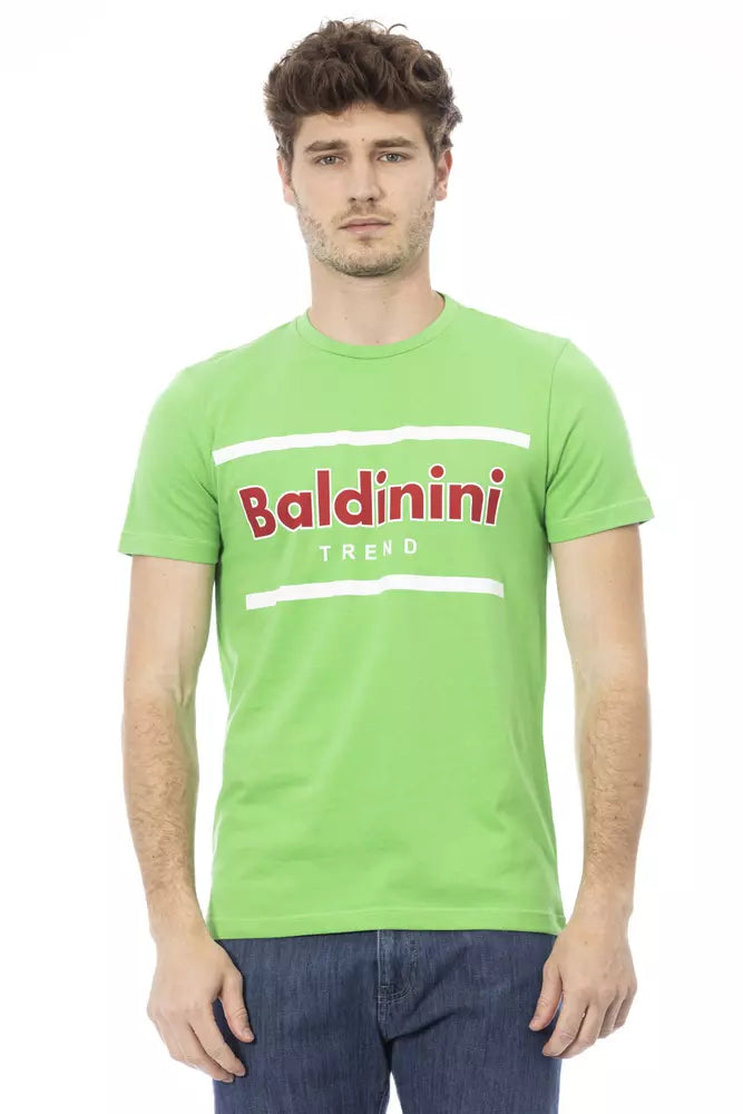 Baldinini Trend Green Cotton Men T-Shirt Baldinini Trend