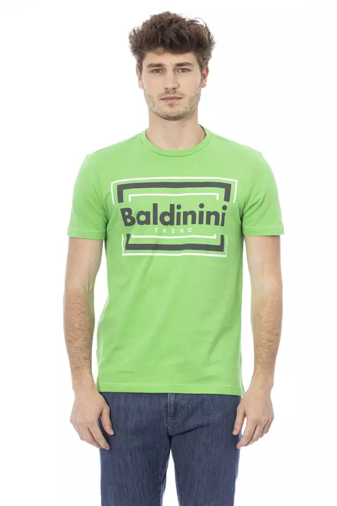 Baldinini Trend Green Cotton Men T-Shirt Baldinini Trend