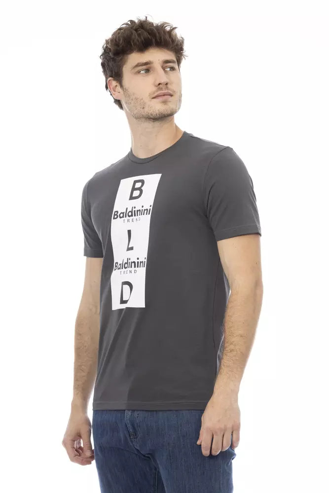 Baldinini Trend Gray Cotton Men T-Shirt Baldinini Trend