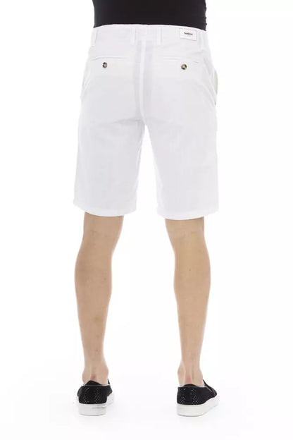 Baldinini Trend White Cotton Men Bermuda Shorts Baldinini Trend