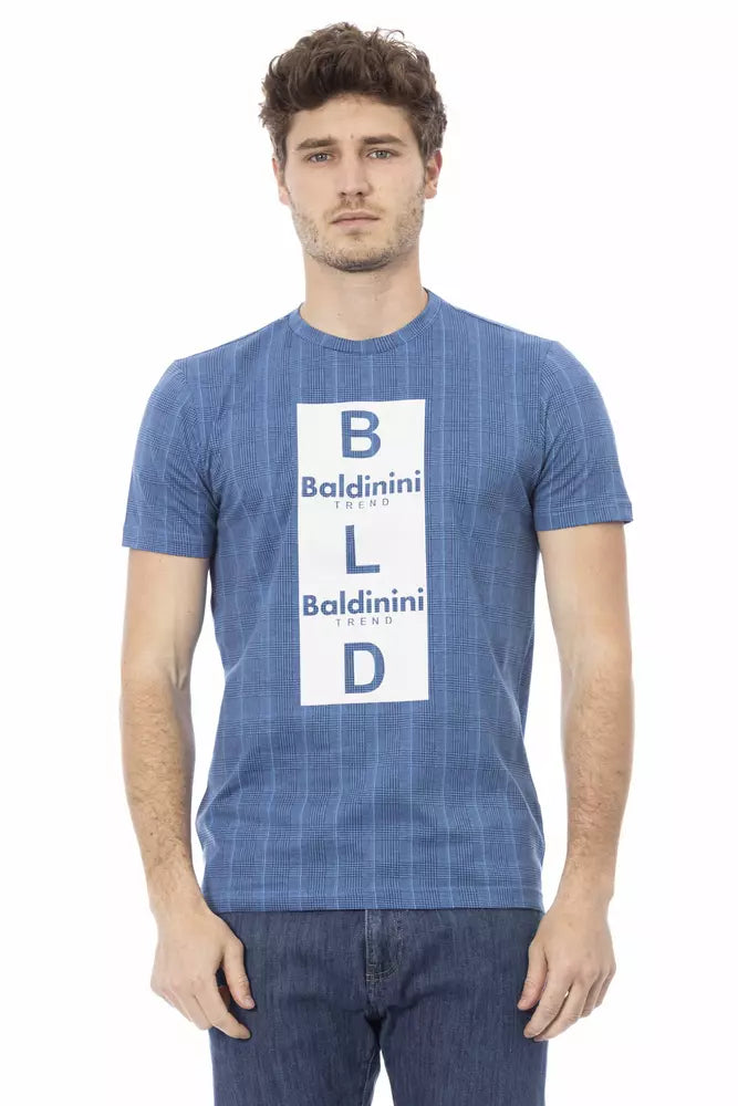 Baldinini Trend Light Blue Cotton Men T-Shirt Baldinini Trend