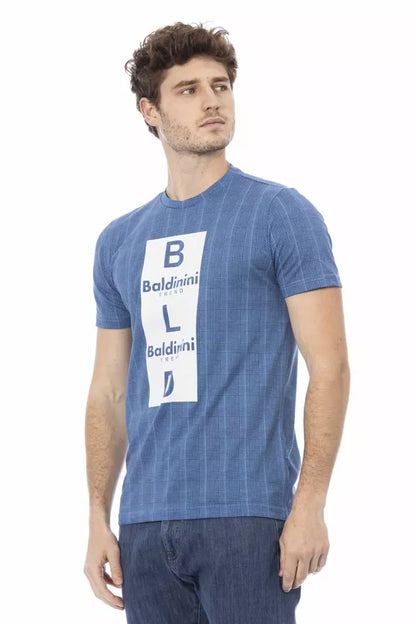 Baldinini Trend Light Blue Cotton Men T-Shirt Baldinini Trend