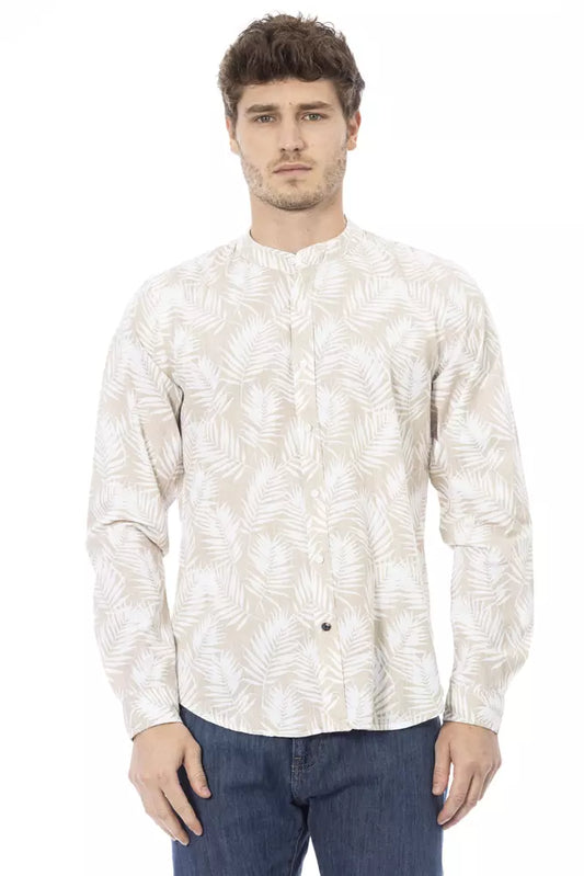 Baldinini Trend Beige Cotton Men Shirt Baldinini Trend