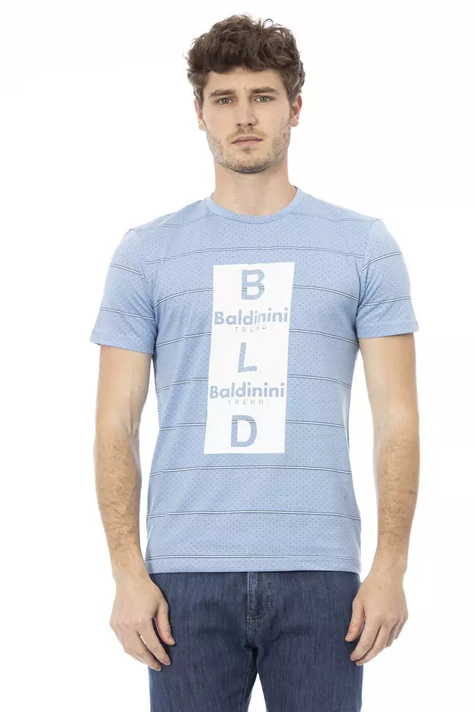 Baldinini Trend Light Blue Cotton Men T-Shirt Baldinini Trend