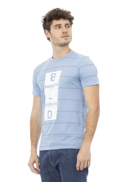 Baldinini Trend Light Blue Cotton Men T-Shirt Baldinini Trend