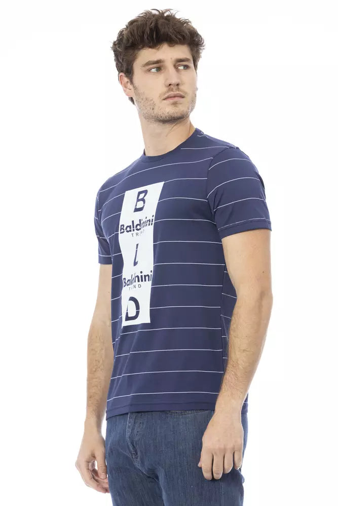 Baldinini Trend Blue Cotton Men T-Shirt Baldinini Trend