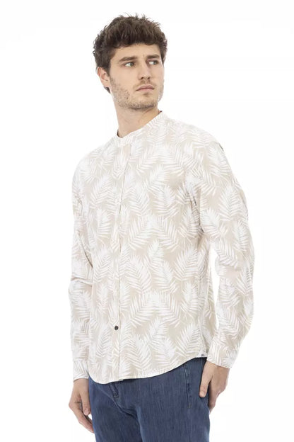 Baldinini Trend Beige Cotton Men Shirt Baldinini Trend