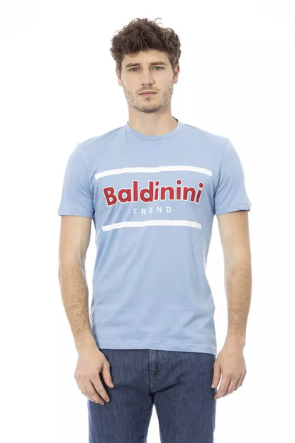 Baldinini Trend Light Blue Cotton Men T-Shirt Baldinini Trend