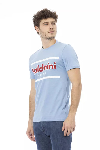 Baldinini Trend Light Blue Cotton Men T-Shirt Baldinini Trend