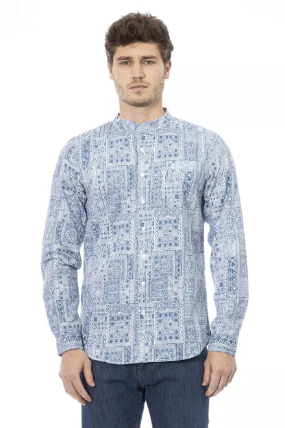 Baldinini Trend Light Blue Cotton Men Shirt Baldinini Trend