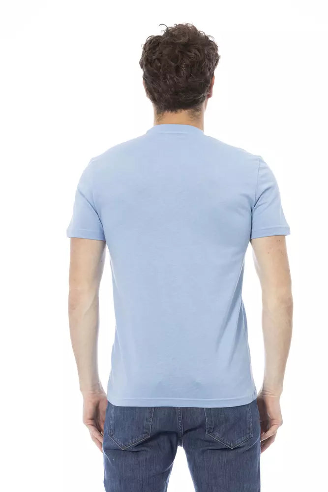 Baldinini Trend Light Blue Cotton Men T-Shirt Baldinini Trend