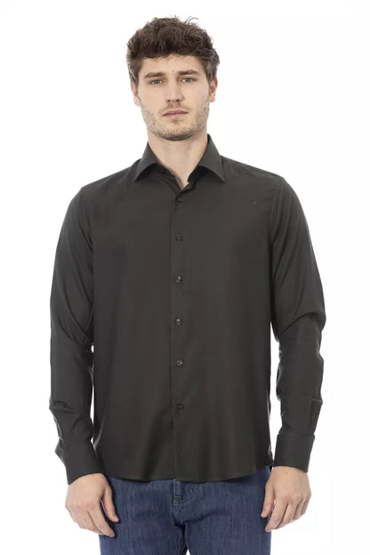 Baldinini Trend Green Cotton Men Shirt Baldinini Trend