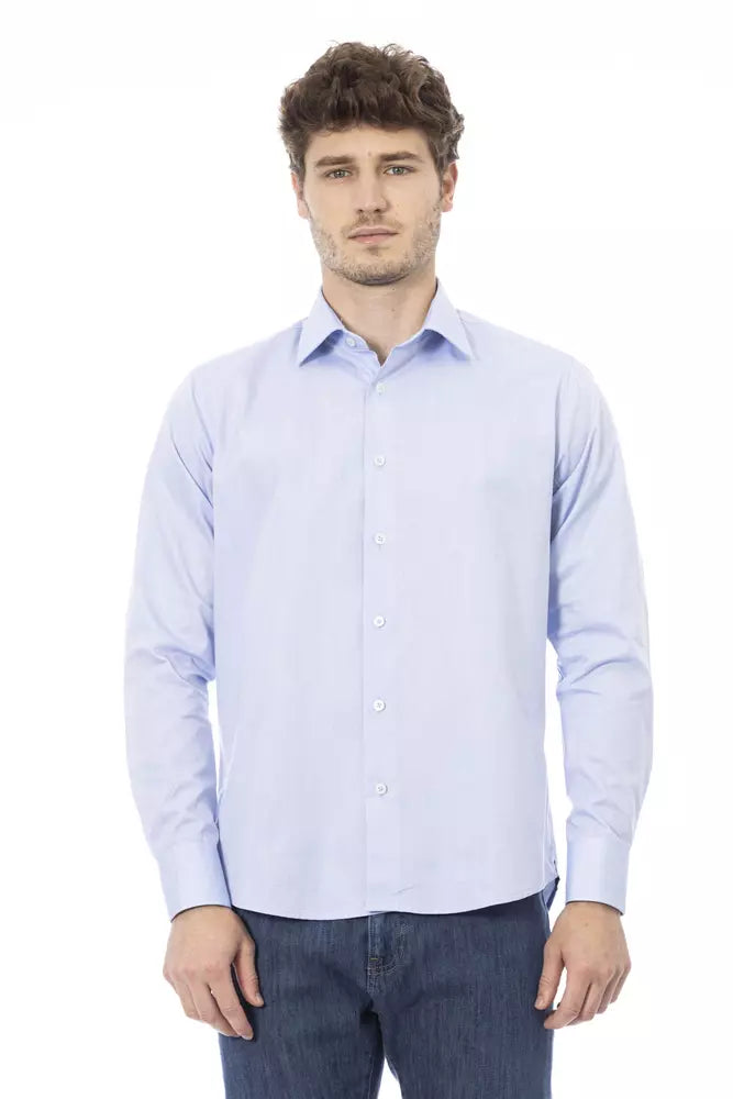 Baldinini Trend Light Blue Cotton Men Shirt