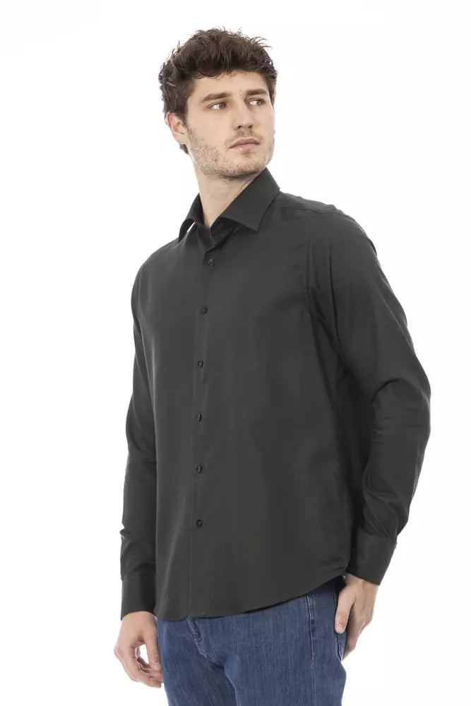 Baldinini Trend Green Cotton Men Shirt Baldinini Trend