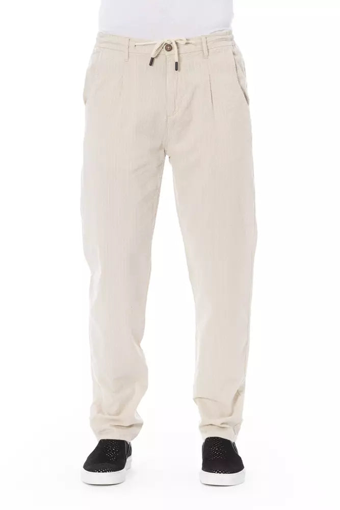 Baldinini Trend Beige Cotton Men Chino Pants Baldinini Trend