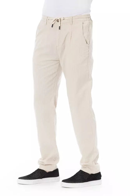 Baldinini Trend Beige Cotton Men Chino Pants Baldinini Trend