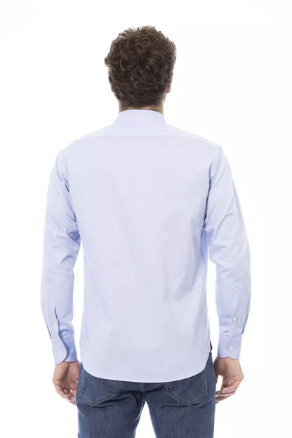 Baldinini Trend Light Blue Cotton Men Shirt Baldinini Trend