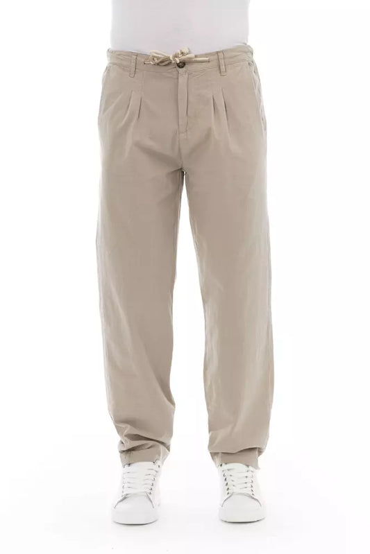 Baldinini Trend Beige Cotton Men Chino Pants Baldinini Trend