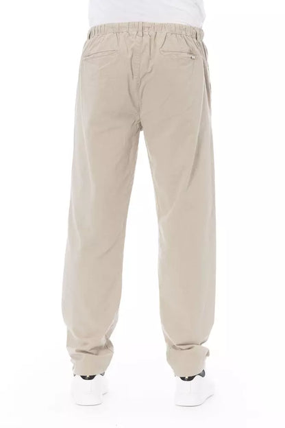 Baldinini Trend Beige Cotton Men Chino Pants Baldinini Trend