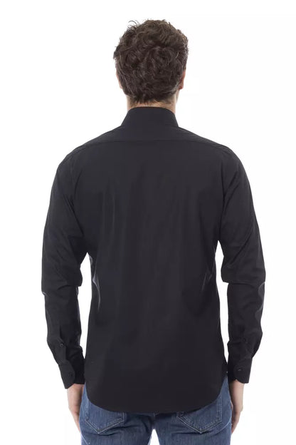 Baldinini Trend Black Cotton Men Shirt Baldinini Trend