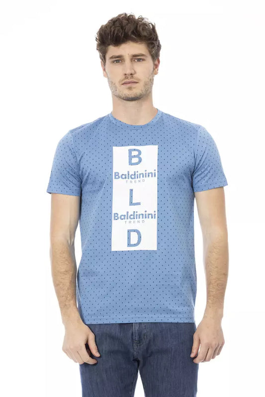 Baldinini Trend Light Blue Cotton Men T-Shirt Baldinini Trend