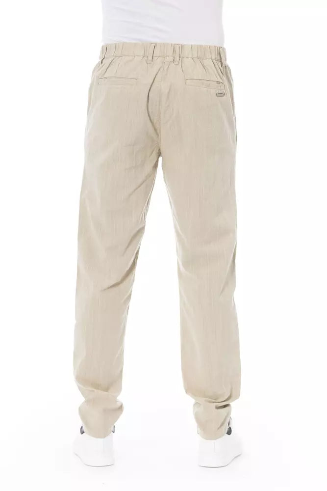 Baldinini Trend Beige Cotton Men Chino Baldinini Trend