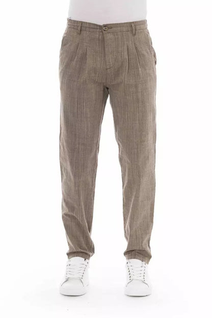 Baldinini Trend Beige Cotton Men Chino Pants Baldinini Trend