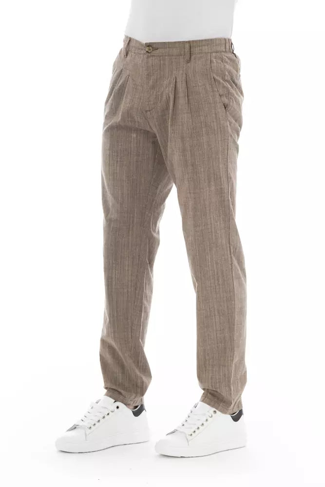 Baldinini Trend Beige Cotton Men Chino Pants Baldinini Trend