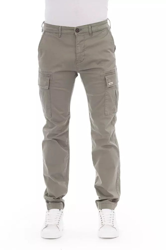 Baldinini Trend Beige Cotton Men Cargo Pant Baldinini Trend