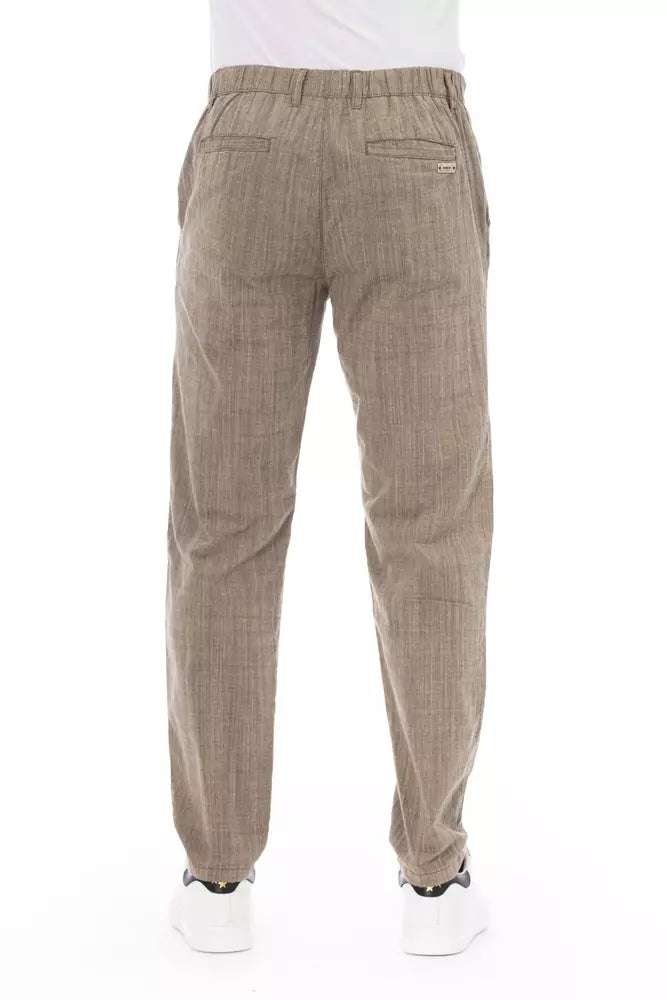 Baldinini Trend Beige Cotton Men Chino Pants Baldinini Trend