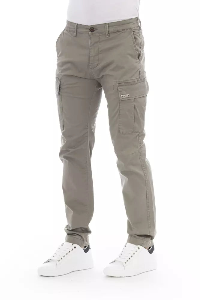 Baldinini Trend Beige Cotton Men Cargo Pant Baldinini Trend