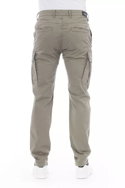 Baldinini Trend Beige Cotton Men Cargo Pant Baldinini Trend