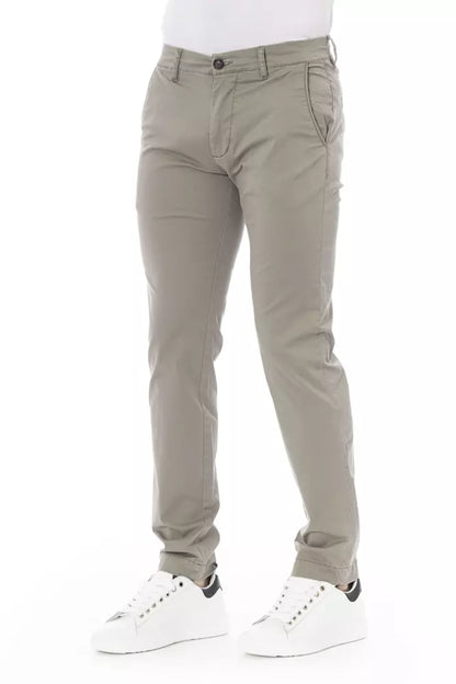 Baldinini Trend Beige Cotton Men Chino Trousers Baldinini Trend