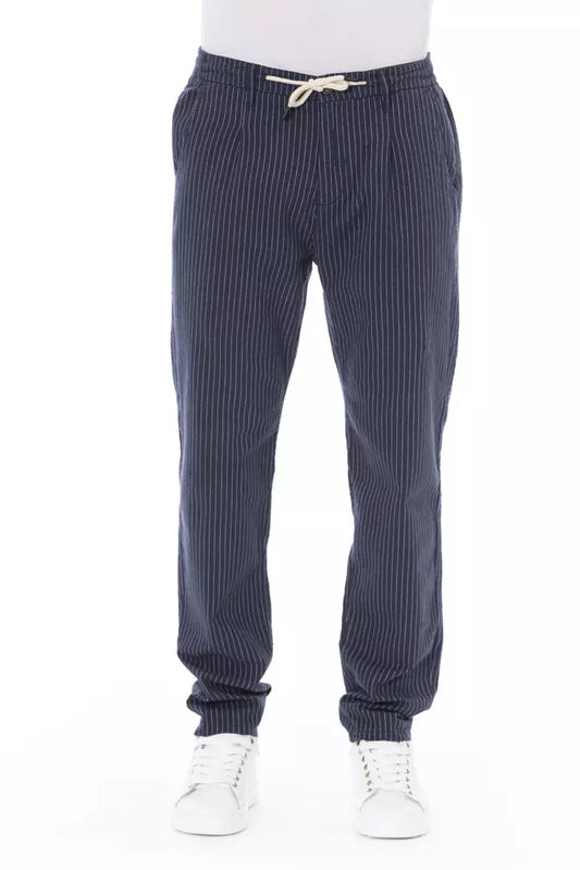 Baldinini Trend Blue Cotton Men Chino Pants Baldinini Trend