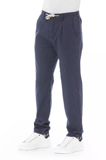 Baldinini Trend Blue Cotton Men Chino Pants Baldinini Trend