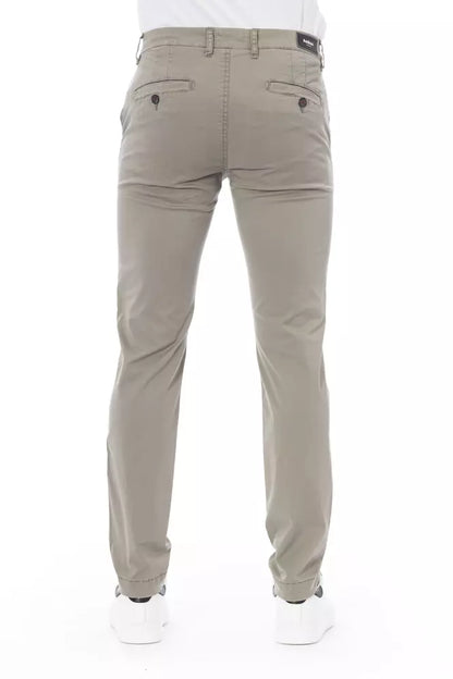 Baldinini Trend Beige Cotton Men Chino Trousers Baldinini Trend