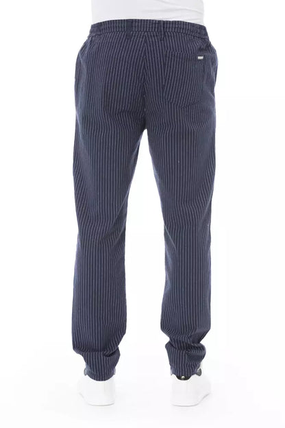 Baldinini Trend Blue Cotton Men Chino Pants Baldinini Trend