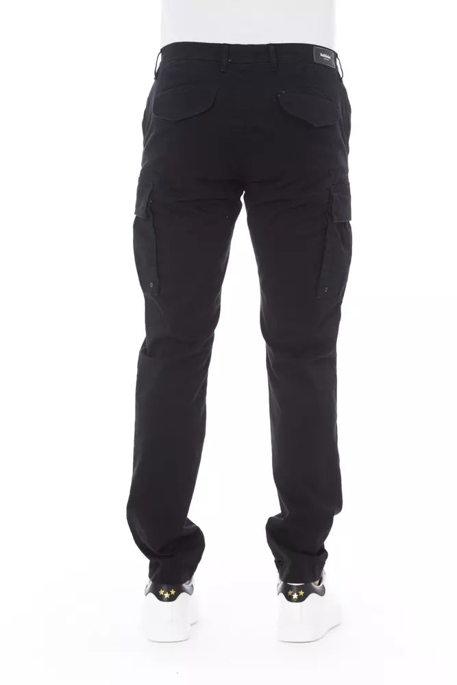 Baldinini Trend Black Cotton Men Cargo Pant Baldinini Trend