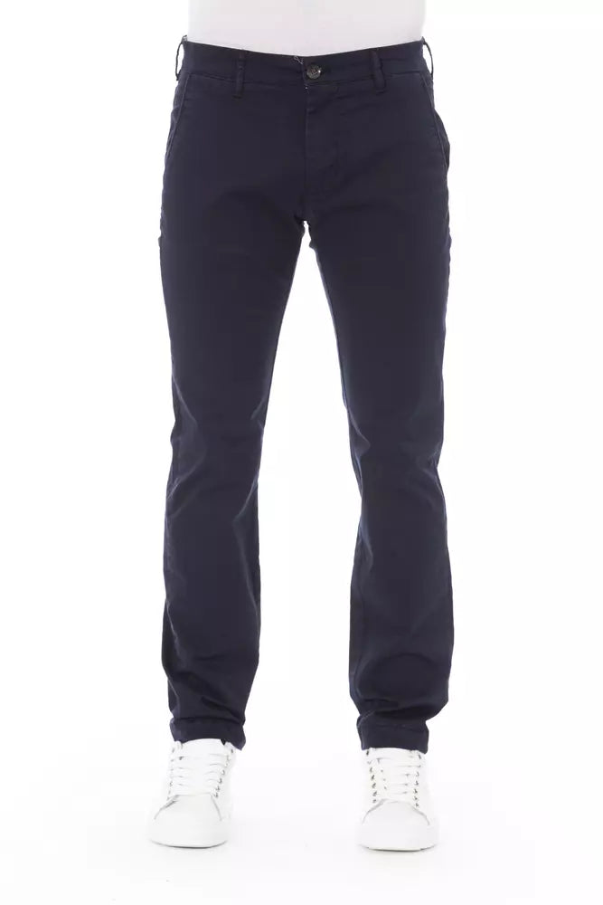 Baldinini Trend Blue Cotton Men Chino Pant Baldinini Trend