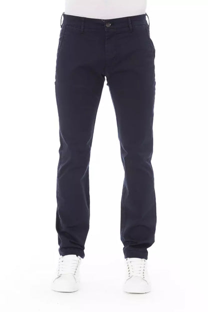 Baldinini Trend Blue Cotton Men Chino Pant Baldinini Trend