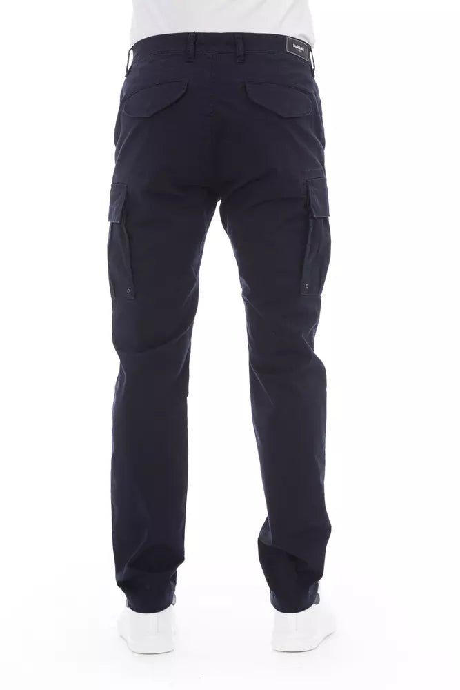 Baldinini Trend Blue Cotton Men Cargo Trouser Baldinini Trend