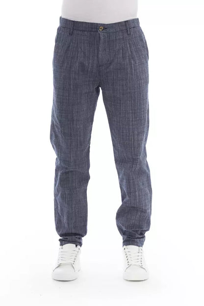 Baldinini Trend Blue Cotton Men Chino Trouser Baldinini Trend