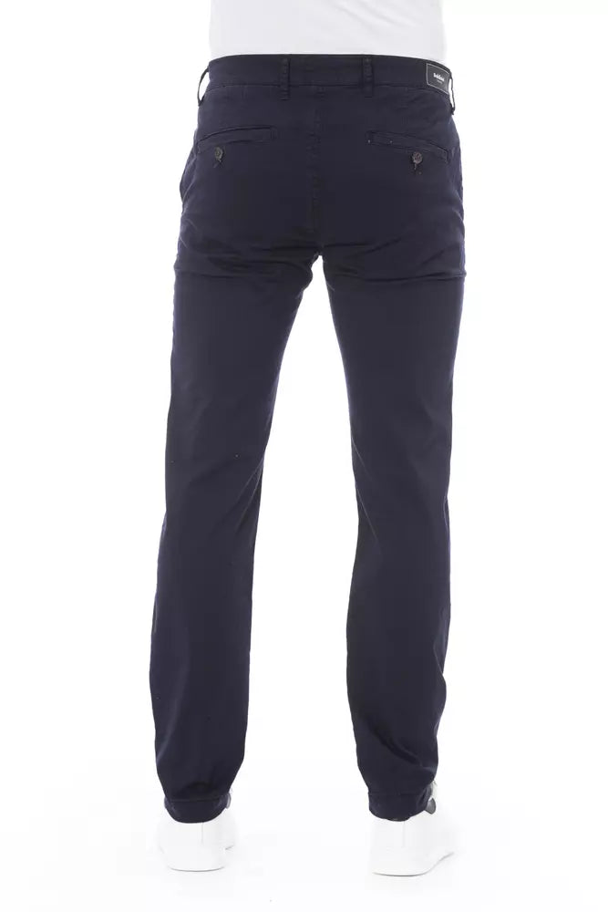 Baldinini Trend Blue Cotton Men Chino Pant Baldinini Trend