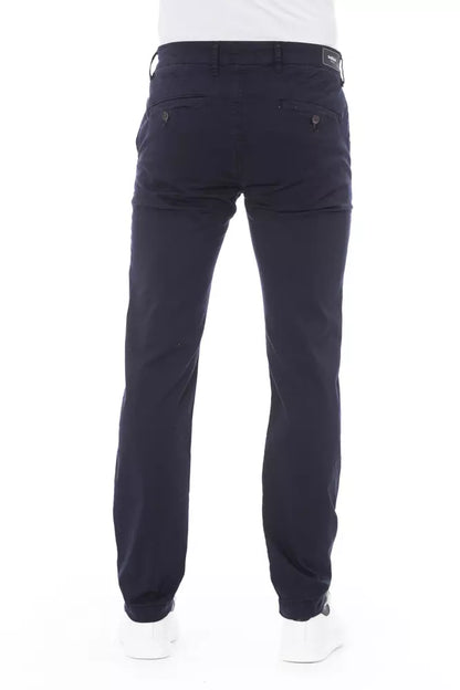 Baldinini Trend Blue Cotton Men Chino Pant Baldinini Trend