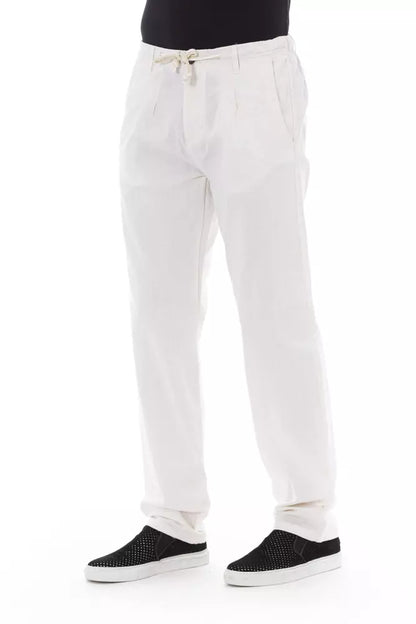 Baldinini Trend White Cotton Men Trouser Baldinini Trend