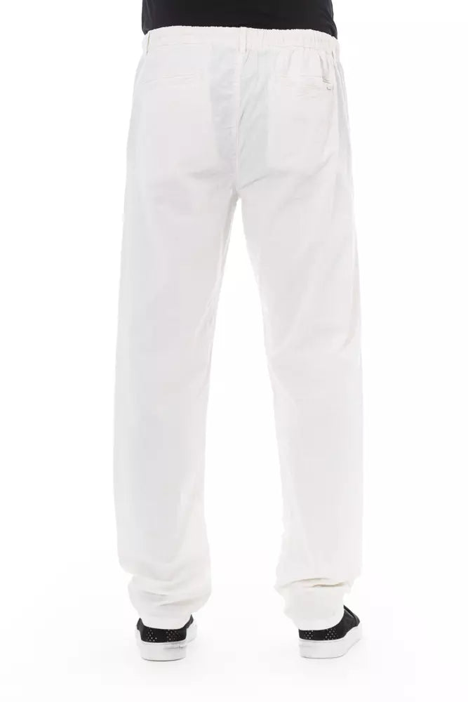 Baldinini Trend White Cotton Men Trouser Baldinini Trend