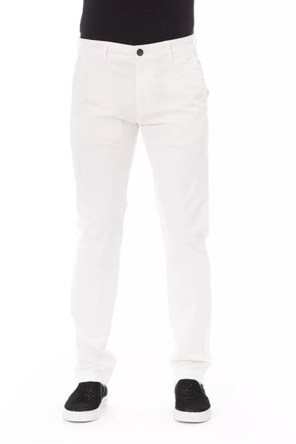 Baldinini Trend White Cotton Men Chino Trouser Baldinini Trend