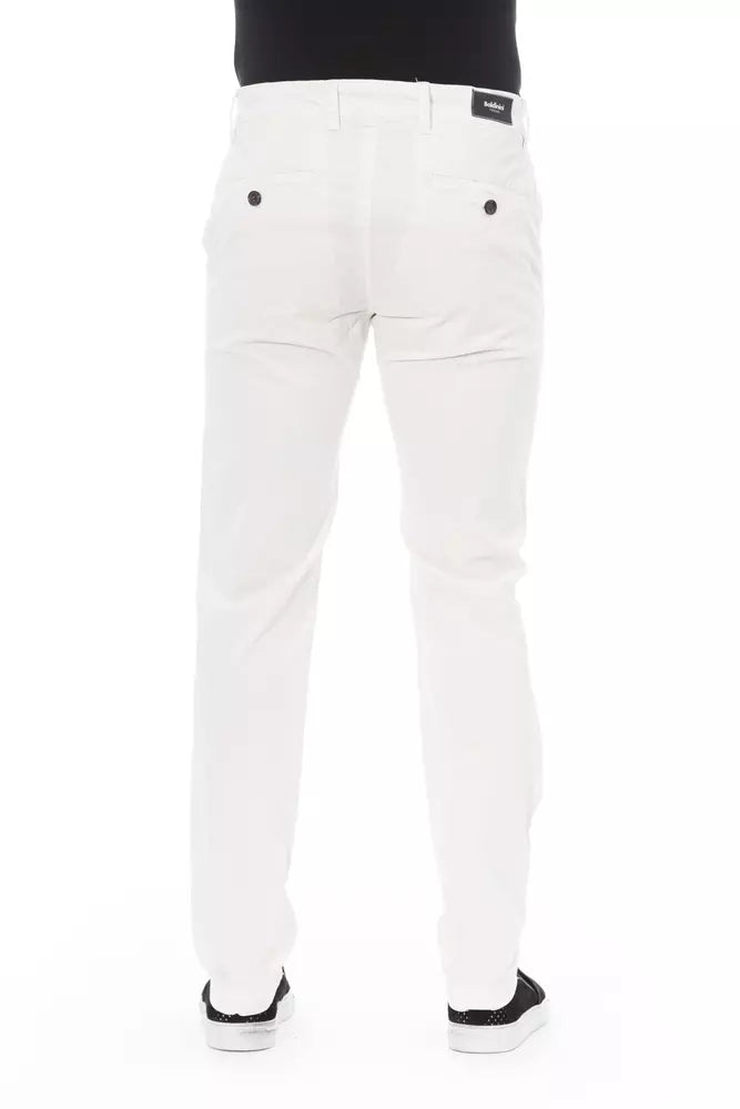 Baldinini Trend White Cotton Men Chino Trouser Baldinini Trend