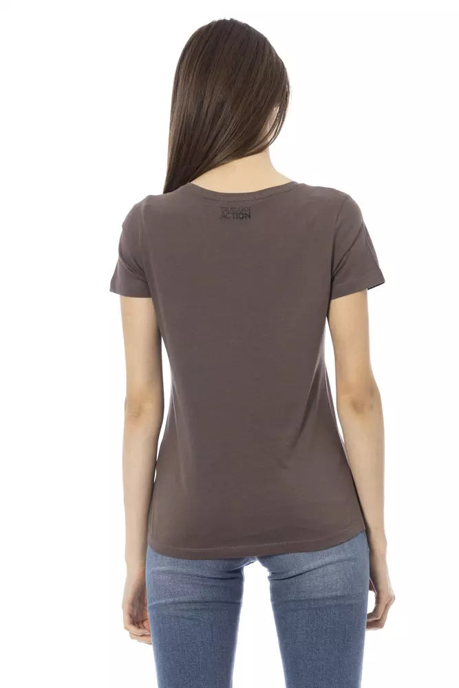 Trussardi Action Brown Cotton Women Top Trussardi Action