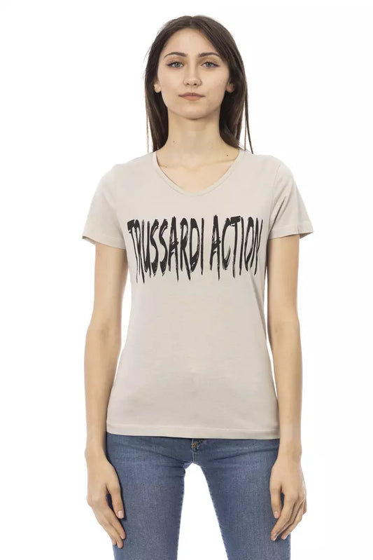 Trussardi Action Beige Cotton Women Top Trussardi Action